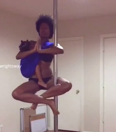 Watch This.  Mom Casually Pole Dances and Strikes a Yoga Pose While Breastfeeding.