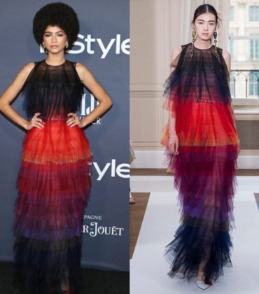 Zendaya Goes 70s Glam in Schiaparelli Couture.